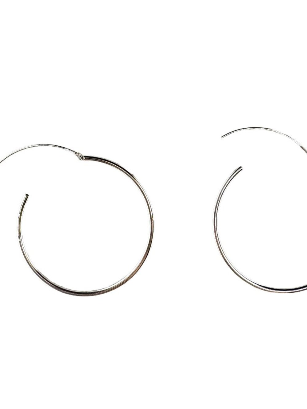 925 Sterling Silver Hoop Earrings Minimalist Round Circle Pierced 30mm 0.97g